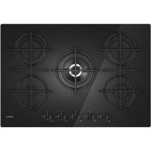 Candy Moderna Gas On Glass Piano Cottura a Gas 5 Fuochi, Vetro Temperato, Bruciatore a Doppia Corona, Griglie Lavabili in Lavastoviglie, AxLxP 0,8x74,5x51 cm, Nero - CVG74WTB