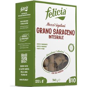 Andriani Felicia Bio Saraceno Mezzi Rigatoni 340 g - Pasta Senza Glutine, Ricca di Magnesio e Manganese, Biologica e Vegana