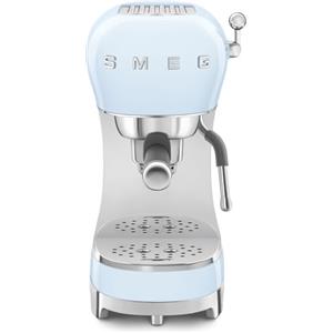 Smeg, Macchina da Caffè Espresso Manuale ECF02PBEU, Sistema Thermoblock, Lancia a Vapore, 4 Funzioni Espresso, Vassoio Removibile, Portafiltro, Serbatoio Acqua 1 L, Dimensioni Compatte, 1350W, Azzurro