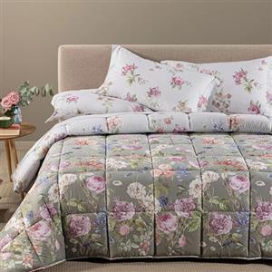 Caleffi Trapunta Matrimoniale Invernale in 100% Cotone Art. Giardino Romantico Stampa Digitale 260x265 cm Tortora