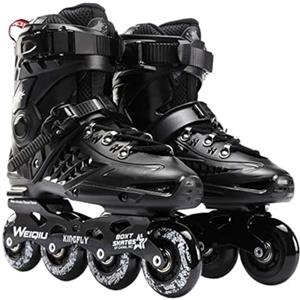 AYES Pattini in linea da uomo e donna, pattini a rotelle professionali, per fitness e fitness, per adulti e principianti (nero, 44)