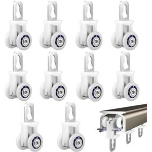 Wxinsheng Gancio per Tende Scorrevoli,10 Pezzi Tende Rullo Puleggia Ruota,Rulli per Binario Tenda con Ruote in Gomma Anti-Rumore,per Tende Pesanti,Balcone,Ufficio