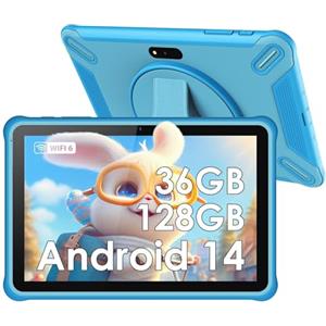 PIXPEAK Tablet per bambini 10 pollici, 36 GB di RAM 128 GB di ROM (espandibile con SD), Android 14.0, controllo genitori, schermo HD IPS, 5MP+2MP, WiFi, Bluetooth, tablet educativo (Blu)