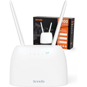Tenda 4G06 Router 4G VoLTE Cat4 Wireless 300Mbps, Router WiFi con SIM, 2 Antenne Rimovibili, Porta LAN/WAN, Modem 4G SIM, Senza Configurazione, Plug&Play