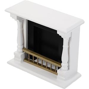 SUPVOX Mini Mobili Per La Casa Mini Caminetto Giocattolo Microcamino Modello Mini Mini Di Simulazione Della Casa Delle Bambole Miniatura Stufa Bianca Di Legno