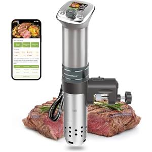 KitchenBoss Roner Cottura Bassa Temperatura WIFI: WLAN Sous Vide Roner Professionale 1100W 40-90℃, Roner Cucina IPX7 Impermeabile, TFT Display, Ultra-Silenzioso