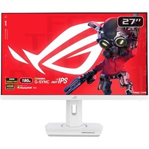ASUS ROG Strix XG27ACS-W Monitor Gaming da 27" pollici 2560x1440, 180 Hz, 1ms (GTG), Fast IPS, Extreme Low Motion Blur Sync, G-Sync, DisplayWidget Center, USB Type-C, HDR, Bianco
