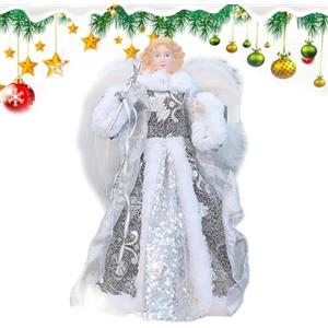 Generico Puntale per albero di Natale con angelo, Angelo con puntale per albero di Natale | Figurina a cima ' di con angelo - Statuetta di punta ' di con e ornamento con per la