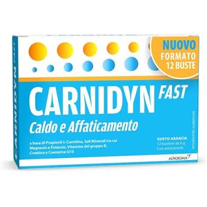Carnidyn Fast caldo e affaticamento integratore salino, vitaminico e di carnitina 12 buste