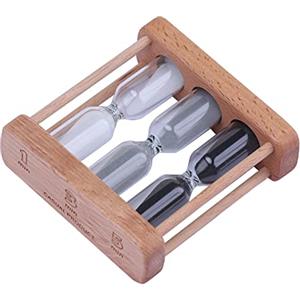 Gowxs Creativo 1/3/5 Minuti di Legno Sabbia Vetro Clessidra Timer Orologio Decorazione Domestica Utensili da Cucina Regalo per Childern Termometri e Timer Stile Semplice Utensili da Cucina e Gadget