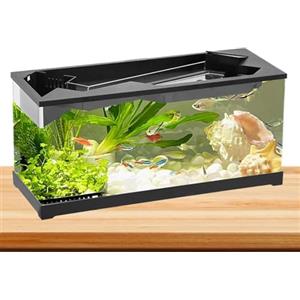 Liqzirtu Acquario - Acquario Con Filtro, Vasca Pesci Acrilico | Kit Avviamento Pesci, Acquario Con Pompa, Acquario Per Tavolo E Soggiorno, Chiaro E Compatto Per Casa O Ufficio Principianti