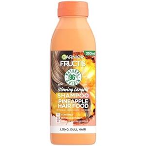 Garnier Fructis Hair Food Shampoo all'ananas, lunghezze luminose, formula vegana, riciclato e riciclabile, 98% naturale, per capelli lunghi e opachi, senza silicone, 350 ml
