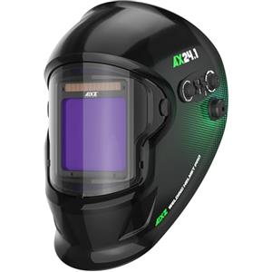 AIXZGLOBAL AIXZ Casco da saldatura True Color, classe ottica 1/1/1/2, campo visivo ottimale 9,9 x 9,7 cm, oscuramento automatico con 4 sensori ad arco (toni 4-5/5-9/9-13) per maschere di saldatura MIG/TIG/MMA