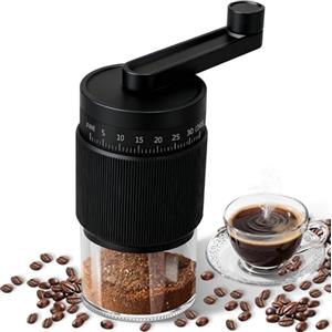 Homiflex Macinacaffè Manuale con Macinatura Ceramica 35 Regolazioni Esterne - Macinino Caffè Manuale Portatile per Aeropress, Espresso, Caffè Filtro, French Press e Moka