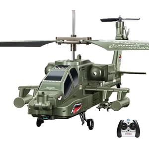 efaso Elicottero RC SYMA S109G Apache Elicottero telecomandato con illuminazione a LED/giroscopio - RC elicottero interno a 3 canali esercito/militare mini elicottero