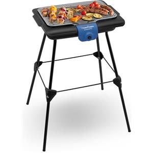 Moulinex Accessimo Barbecue Elettrico da Tavolo con Piedi, Barbecue Esterno, Facile Pulizia, Vaschetta Acqua, Riduzione del fumo e odori, Made in France BG135812