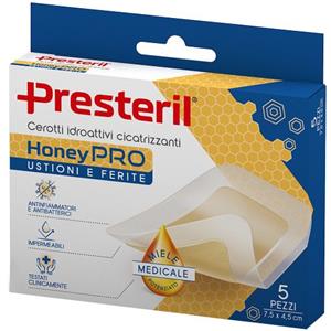 Corman Cerotto Idroattivo Cicatrizzante Presteril Honeypro 5x7 cm - 5 Pezzi, Gel a Base di Miele, Antinfiammatorio e Antimicrobico
