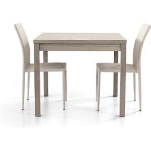 LIBEROSHOPPING Tavolo quadrato 90x90 allungabile a 180 cm apribile a libro in finitura Rovere Grigio - LIBEROSHOPPING