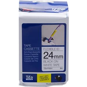 Brother TZE-FX251 Nastro Laminato Flessibile Nero su Bianco - 24 mm x 8 m, Compatibile con P-Touch