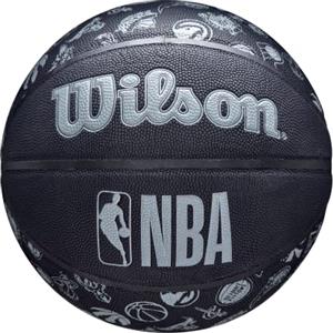 Wilson Pallone da Basket NBA ALL TEAM BSKT, Utilizzo Outdoor, Gomma, Misura 7, Nero