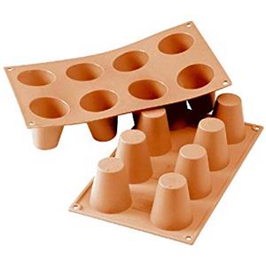 silikomart | SF0021 Stampo in Silicone per Monoporzioni BABÀ, Antiaderente, 8 cavità, Confezione da 1 Stampo per Dolci, Ø 55 h 60 mm, Made in Italy