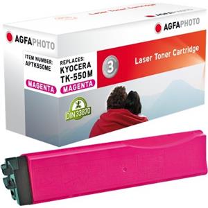 AgfaPhoto APTK550ME Toner Magenta Originale - ~6000 Pagine, Compatibile con TK-550M, 1 Pz