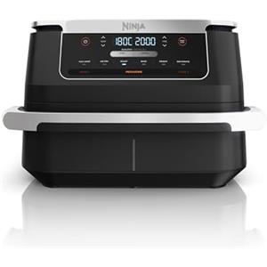 Ninja FlexDrawer Friggitrice ad aria doppio cestello, 6,6 L, 6 in 1, DualZone, divisorio rimovibile, zero olio, arrosto/forno, massima croccantezza, parti lavabili in lavastoviglie, nero, AF550EU