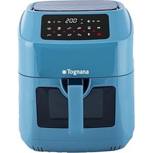 Tognana Iridea, Friggitrice ad aria 9,2L, doppia resistenza, display digitale, timer, 50-200°C, finestra, 2150W, Plastica-Acciaio Inox, Carta da zucchero