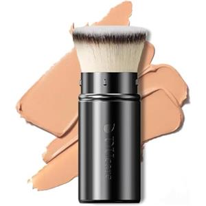 DUcare Pennello per Fondotinta, Pennello Retrattile con Coperchio, Pennello Kabuki, Pennello per Bronzer, Pennello da Viaggio Ideale per fondotinta liquidi (Pennello per Fondotinta)