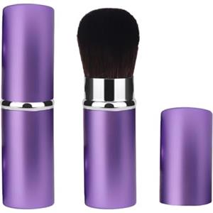 Xinpinzhou 2 pennelli da trucco retrattili, per fard, cipria, kabuki, fondotinta, guance, colore: viola