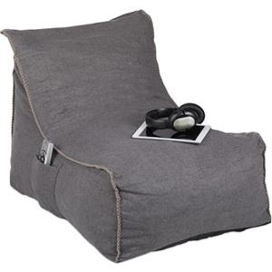 Relaxdays Poltrona Sacco XXL, con Schienale, Pouf Gigante da Terra, Adulti, per Interni, Imbottita in Gommapiuma, Grigia