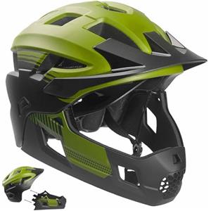 Crazy Safety Casco Bici Integrale - Blu | Per mountain bike, BMX, skateboard | Casco per bambini con mentoniera removibile | Casco integrale e standard | Casco da motocross taglia M 54-57 cm