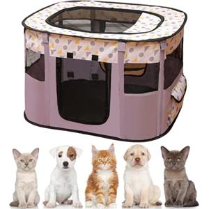 EUBSWA Recinto per Cani Pieghevole 70 x 55 x 40 cm, Recinto per Gatti da Interno Anche per Esterno, Box Traspirante Portatile per Gatti Conigli Cuccioli