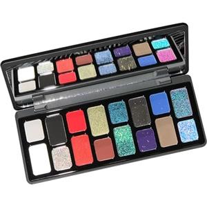 Soelegant Smokey - Palette di ombretti per il trucco, 16 colori, dai toni freddi, luccicanti, opachi, metallizzati, a lunga durata, impermeabili, sfumabili, nero, rosso, verde, blu, glitter, neutro, olografico,