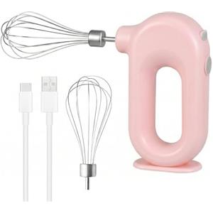 Aicharynic Sbattitore elettrico manuale wireless: mini sbattitore manuale con 4 livelli e 2 fruste, sbattitore elettrico ricaricabile tramite USB, frusta per uova per cottura al forno, crema, torte, budini e