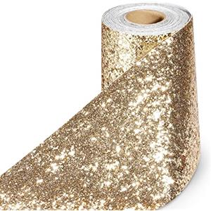 Stickyart Bordo Adesivo Per Pareti Glitterata Champagne 10cm X 400cm Bordo Adesivo Per Mobili Brillantini Pellicola Adesiva Per Mobili Glitter Adesivi Murali Decorazioni da Parete Rimovibile