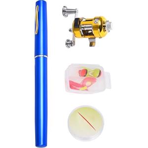 lisutupode 4 pezzi Penna Canna Da Pesca Kit 140g Penna Asta E Mulinello Combo Penna Da Pesca Portatile Tasca Pesca Penne Per Escursionisti Canna e Mulinello Combo Carbonio