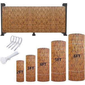 Generico Bamboo da Esterno Canne Bambu per Copertura Gazebo Recinzione in Canne 30-190cm Rotoli di Canna Naturale Rotolo di Canna Arelle Bamboo Canniccio Bambu per Privacy Balcone Recinto