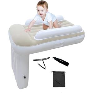 SUNOYA Lettino da aereo per bambini piccoli, gonfiabile, per viaggi di bambini, letto ad aria portatile, prolunga del sedile per aereo, auto, treno, letto da viaggio con lati alti, comodo, leggero