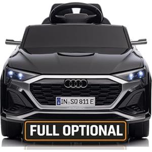 Mondial Toys Auto Elettrica per Bambini Audi SQ8 etron Sportback Macchina con Licenza Ufficiale 12V Due Potenti Motori Telecomando Parentale Cintura di Sicurezza 5 Punti Porte Apribili Luci LED Musica MP3 Nero