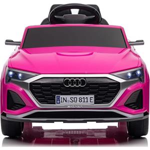 Mondial Toys Auto Elettrica per Bambini Audi SQ8 e-tron Sportback Macchina con Licenza Ufficiale 12V Due Potenti Motori Telecomando Cintura di Sicurezza 5 Punti Porte Apribili Luci LED Musica MP3 (Rosa)