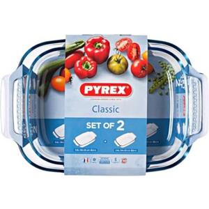 Pyrex Classic - 2 PIATTI da forno rettangolari con manici - 3,6 L - 2,6 L