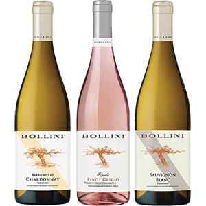 Bollini Cassa mista vini bianchi e rosati- Chardonnay, Rosato, Sauvignon - 3 Bottiglie - 0,75L