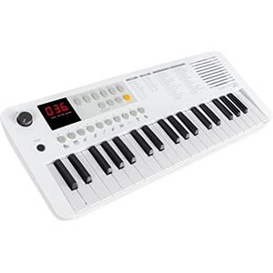 Classic Cantabile MINI-37 Tastiera - 37 Mini-Tasti - Alimentazione via USB-C o batterie - 100 suoni e ritmi - USB-MIDI - Altoparlante e uscita cuffie - bianco-grigio