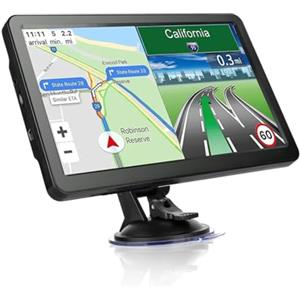 Sandyseptember GPS per camion 2025 con display da 9 pollici per auto, autobus e camper supporta la riproduzione multimediale (in Europa)