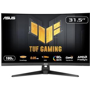 ASUS TUF Gaming VG32WQ3B, Monitor Curvo da 31,5", Quad HD VA (2560x1440), 0,5 ms (GTG), 180Hz, Tecnologia Extreme Low Motion Blur, FreeSync, 90% DCI-P3, Nero