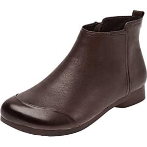 JokeLomple Stivali Uomo Lavoro Invernali - Sneaker con Fodera Calda Leggeri e Comodi Barefoot Scarpe Invernali Uomo con Chiusura Lampo Laterale Doposci Stivali Pioggia Eleganti Stivali Invernali con Tacco