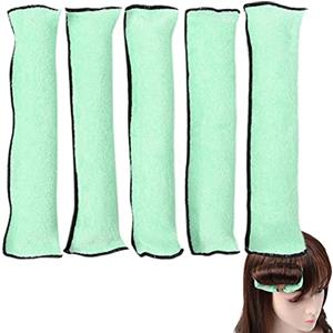 Povanjer Bigodini morbidi e flessibili | 6 pezzi No Heat Sleep In bigodini per capelli spessi - Grande cuscino in tessuto per capelli lunghi, bigodini in schiuma di spugna fai da te