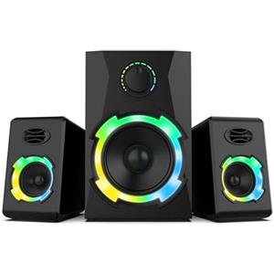 OR O R O W OROW Altoparlanti per computer, 40W AC,Casse PC Con Subwoofer,Luci LED Sincronizzate con Musica,Supporto Bluetooth/USB/TF/3.5mm, Altoparlanti per PC/Desktop/Monitor/Portatile/TV/Tel