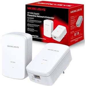 Mercusys TP-Link MP500 KIT Powerline Kit Homeplug AV2 Fino a 1000Mbps, 1 Porta Gigabit, Plug & Play, Compatibile con Tutti i Router